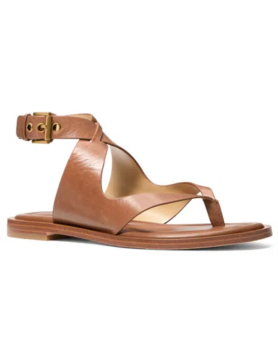 Michael Kors Michael  Women's Irene Flat Thong Sandals In Brown