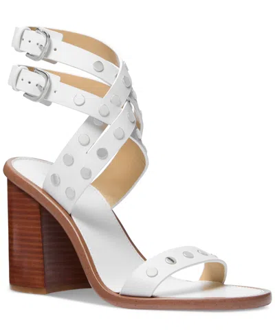 Michael Kors Michael  Women's Irene Studded Dress Sandals In Optic White