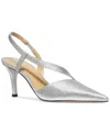 Michael Kors Jaida Glitter Embellished Leather Pump In Silver