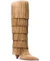 Michael Kors Jayla Fringed Suede Tall Boot In Brown