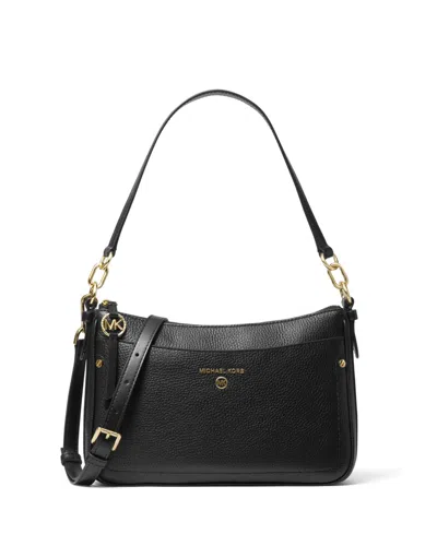 Michael Kors Michael  Women's Jet Set Charm Top Zip Leather Convertible Crossbody Shoulder Bag In Black