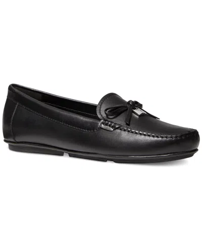 Michael Kors Michael  Women's Juliette Moccasin Loafer Flats In Black Leather