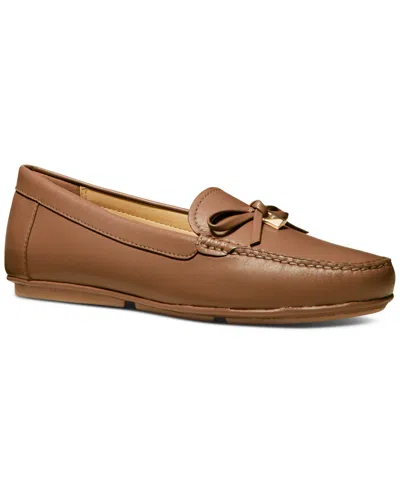 Michael Kors Michael  Women's Juliette Moccasin Loafer Flats In Luggage Leather