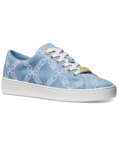 Michael Kors Michael  Women's Keaton Lace-up Low-top Sneakers In Blue Haze Multi