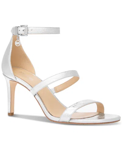 Michael Kors Michael  Women's Koda Strappy Dress Sandals In Silver