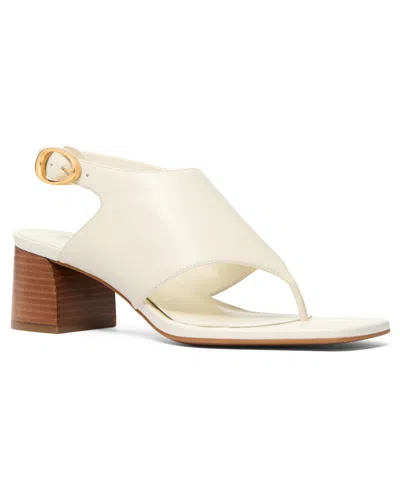 Michael Kors Michael  Women's Kya Flex Mid Block Heel Thong Dress Sandals In Multi