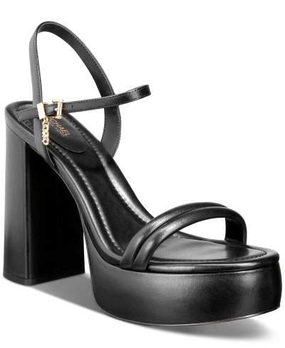 Michael Kors Michael  Women's Laci Ankle-strap Platform Sandals In Black