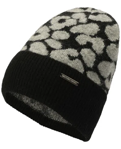 Michael Kors Michael  Women's Leopard Crown Cuff Beanie In Brown