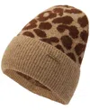 Michael Kors Michael  Women's Leopard Crown Cuff Beanie In Brown