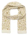 Michael Kors Michael  Women's Leopard Metallic Shimmer Scarf In Brown