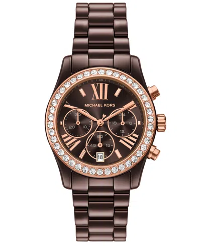 Michael Kors Michael  Women's Lexington Chronograph Brown Ceramic Watch 38mm