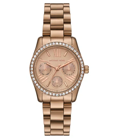 Michael Kors Michael  Women's Lexington Multi-function Beige Gold-tone Stainless Steel Watch 33mm