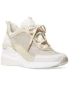 Michael Kors Michael  Women's Lolly Wedge Trainer Sneakers In Champagne
