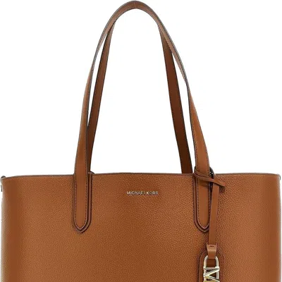 Michael Kors Camel Leather Extra-large Eliza Shopping Bag In Palepeanut