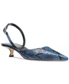 Michael Kors Michael  Women's Luna Slingback Kitten-heel Pumps In Chambray