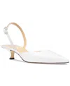 Michael Kors Women's Luna Slingback Kitten Heel Pumps In Optic White