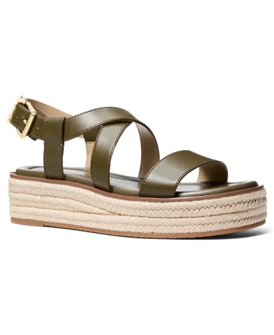 Michael Kors Michael  Women's Lynn Espadrille Sandals In Green