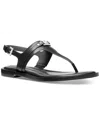 Michael Kors Mandy Leather T-strap Sandal In Black