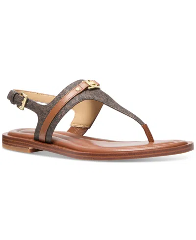 Michael Kors Michael  Women's Mandy Thong Sandals In Brown,luggage