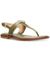 Michael Kors Mandy Leather T-strap Sandal In Safari Green