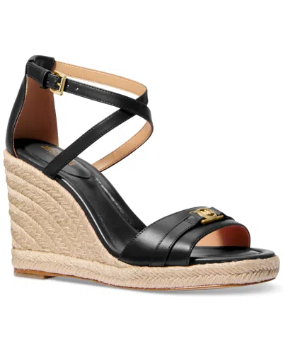 Michael Kors Michael  Women's Mandy Wedge Sandals In Black