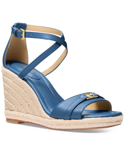 Michael Kors Michael  Women's Mandy Wedge Sandals In Blue