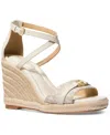 Michael Kors Michael  Women's Mandy Wedge Sandals In Vanilla,cream