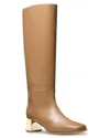Michael Kors Michael  Women's Matilda Leather Tall Boots In Brown