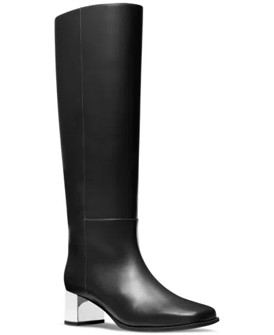 Michael Kors Michael  Women's Matilda Mid Heel Boots In Black Leather