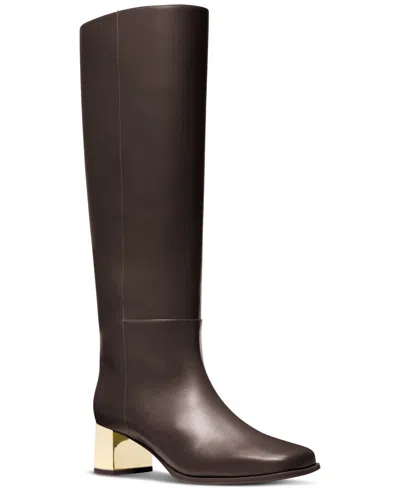 Michael Kors Michael  Women's Matilda Mid Heel Boots In Chocolate Leather