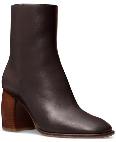 Michael Kors Michael  Women's Maude Block Heel Booties In Chocolate