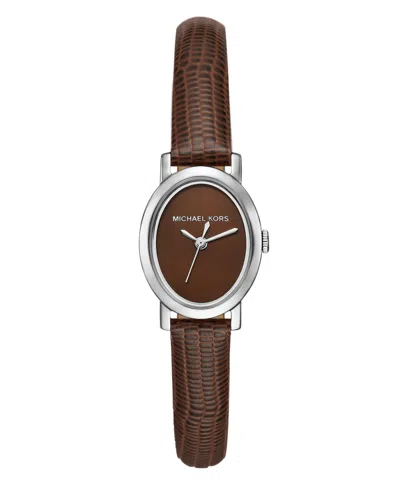 Michael Kors Michael  Women's Maude Three-hand Brown Leather Watch 21mm