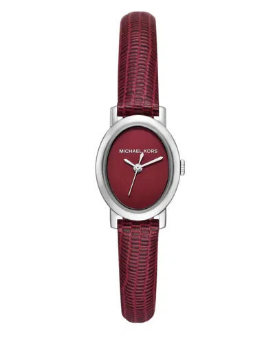 Michael Kors Michael  Women's Maude Three-hand Oxblood Leather Watch 21mm In Red