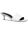 Michael Kors Merriam Leather Kitten Heel Sandal In Optic White