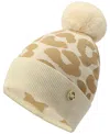 Michael Kors Michael  Women's Metallic Leopard-print Beanie In Cream Gold