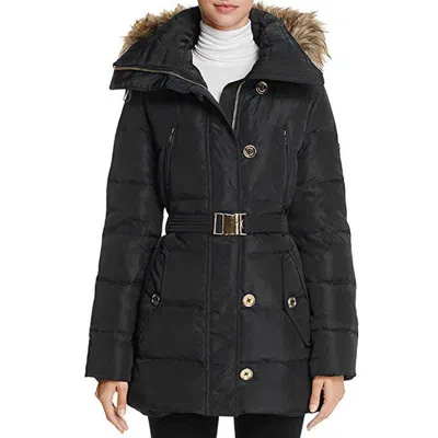 Pre-owned Michael Kors Michael  Women's Mid-length Down Coat With Zip-out Hood In Black