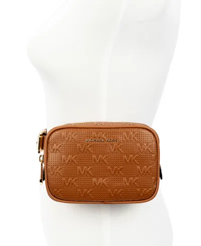 Michael Kors Michael  Women's Mk Embossed Fanny Pack In Luggage,gold