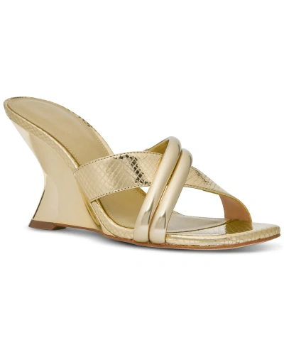 Michael Kors Michael  Women's Nadina Mule Wedge Sandals In Pale Gold