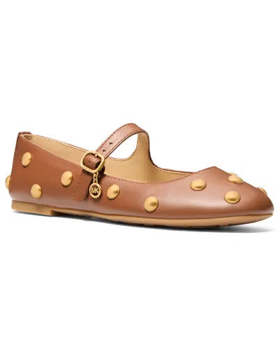 Michael Kors Michael  Women's Nellie Flex Mary Jane Flats In Brown