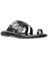 Michael Kors Nora Leather Sandal In Black