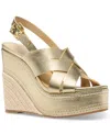 Michael Kors Michael  Women's Nora Wedge Sandals In Pale Gold