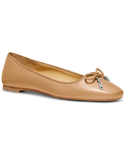 Michael Kors Michael  Women's Nori Round Toe Slip-on Ballet Flats In Camel