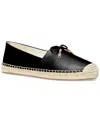 Michael Kors Nori Leather Slip-on Espadrille In Black