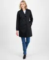 Michael Kors Michael  Women's Notched Collar Button-front Coat, Exclusively At Macy's In Black