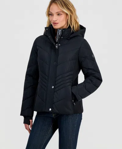 Michael Kors Michael  Women's Packable Hooded Puffer Coat In Black