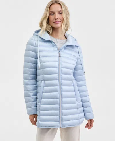 Michael Kors Michael  Women's Packable Hooded Puffer Coat In Blue