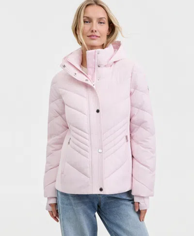 Michael Kors Michael  Women's Packable Hooded Puffer Coat In Pink