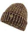 Michael Kors Michael  Women's Plaited Marl Cuff Beanie In Brown