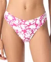 Michael Kors Michael  Women's Printed Full Coverage Bikini Bottoms In Bright Wild Berry