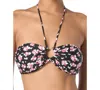 Michael Kors Michael  Women's Printed Halter Bandeau Bikini Top In Dark Dusty Rose